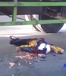 Nice View of  Biker Who Was Crushed by Truck
