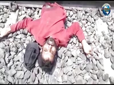Suicide: Indian Man Was Cut in Two by Train (Two Angles)