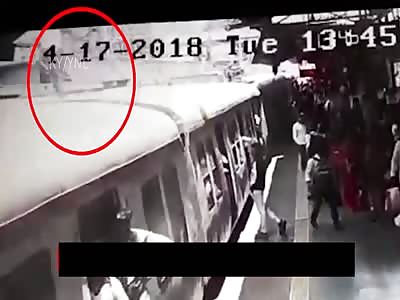 Indian Man Gets Zapped on Top of Train