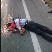 Indian Mans Head Crushed and Smeared Along the Road