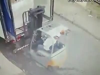 Man in Forklift Casually Executed With a Shot to the Head