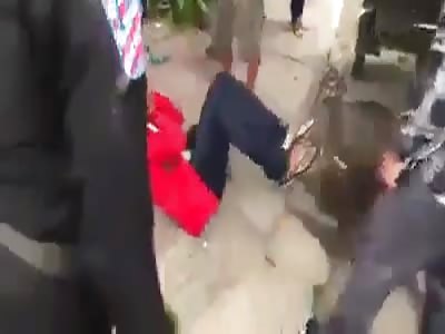 Man Brutally Kicked in The Face and Beaten Until He has a Fit