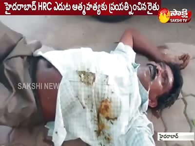 Man Attempted Suicide with Poison outside HRC Office Hyderabad