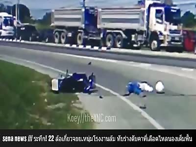 Brutal View of Bikers Final Moments: Squashed to Death