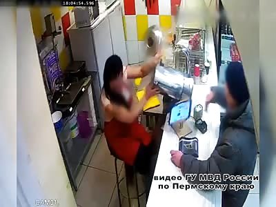 Drunk Customer Attacks Woman with Boiling Water