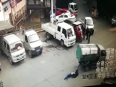 Man Dragged 100 Meters by Garbage Truck