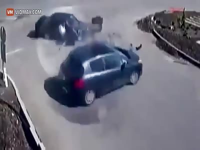Epic crash sends a passenger flying out of the car, he gets up and walks away