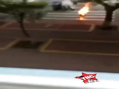 Man burning in fire