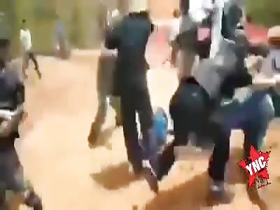 protester is beaten by police
