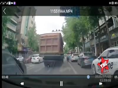 motorcyclist crushed by truck