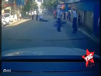 man hit by motorcyclist