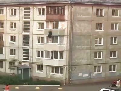 Man falls from balcony