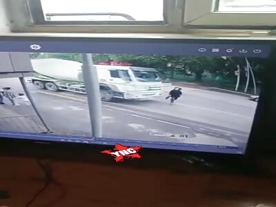 Careless woman hit by truck