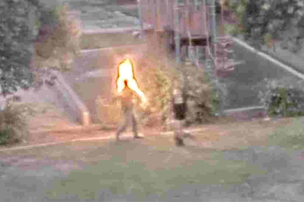  CCTV Footage Shows Man Being Set On Fire In Sanger Park, California