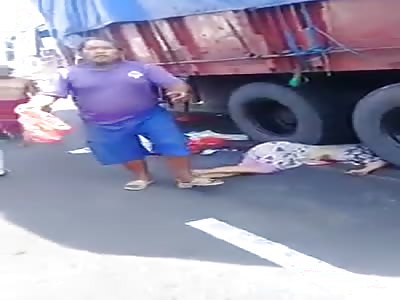 the man gets angry because his dead wife is filmed under the truck