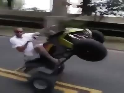 death instantly! the imbecile biker should see the road and not the camera