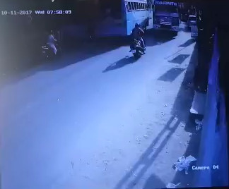 motorcycle hit by Bus !