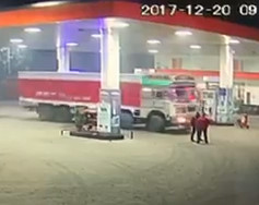Distracted Workers of Gas Station are Crushed by Truck
