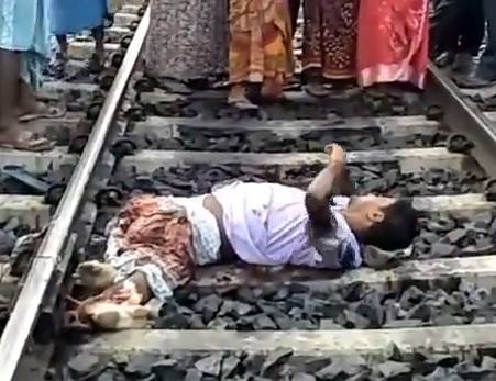 Man Horrifically Cut in Half by Train (still alive) 