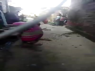 Angry Indian Women Throw Shit At Each Other