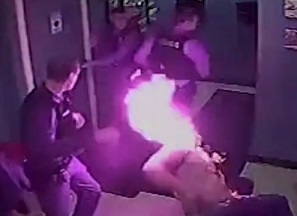 Cops Run After Setting Man on Fire w/ Taser (he later died)