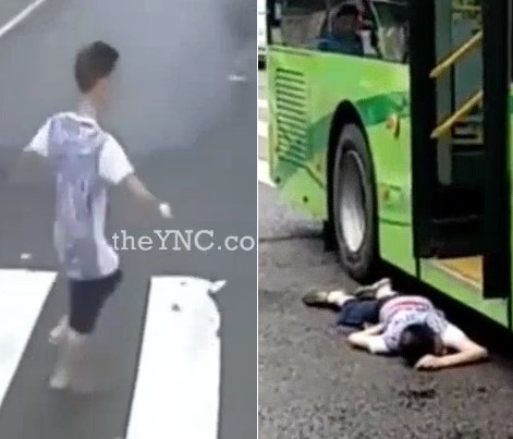 Suicide by Bus in China (2 Angles + Aftermath)
