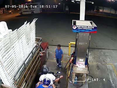 Accident at a gas station