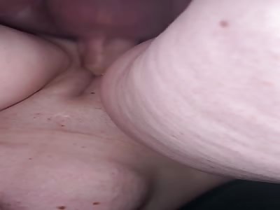Cum dripping from stretched pussy