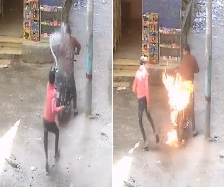 Man Pours Gasoline on His Friend & Sets Him on Fire