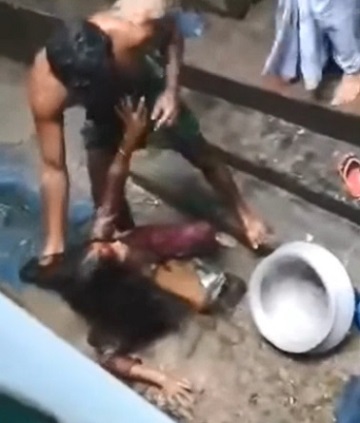 Scumbag Cruelly Beats His Wife In Bangladesh