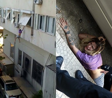 Crazy Beautiful 19-Year-Old Girl Jumps From The Apartment Window {Full Video & Fixed Audio}