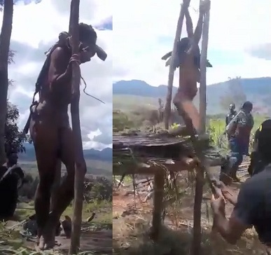 Three Nude 'Witches' Tortured with Hot Machete
