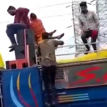 Dancing Young Man’s Hand Collided with High Tension Line.