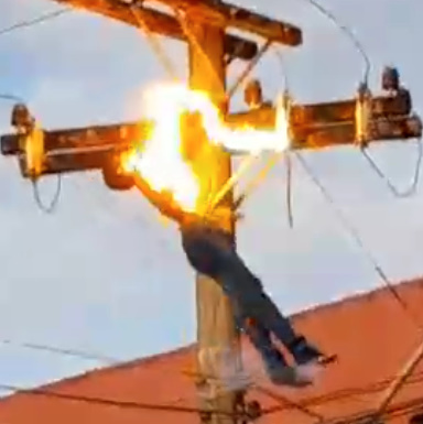 BOOM! Electricity Suicide Sends Guy Flying