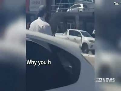Moment bystander is stabbed by man before he took his own life
