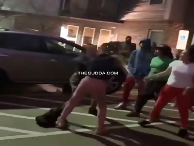 Girl Gets Dragged And Spun Like A Helicopter During Street Fight in NY