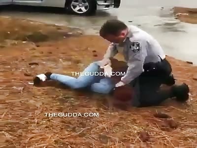 Cop Puts Girl In A Chokehold And Takes Her Down!