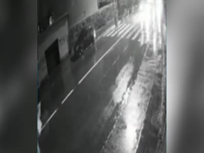 Pedestrian hit by van (CCTV)