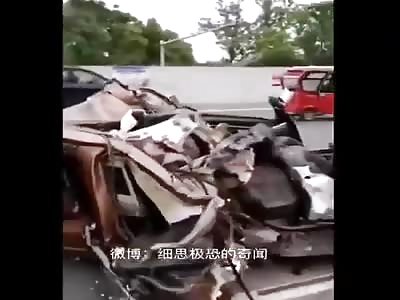 Woman Speeding Through Intersection Slams into Truck [CCTV +Aftermath]