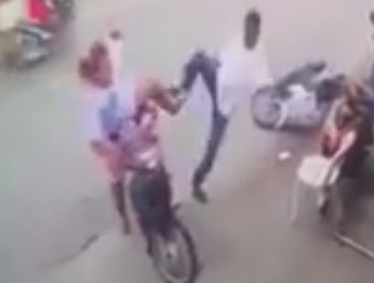 Hothead Biker Kicks Woman in the Face