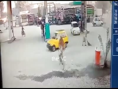 Car Cylinder Explodes While Woman Fills Up Tank