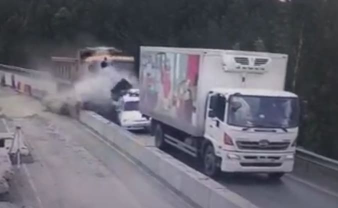 Chaos on Russian Freeway