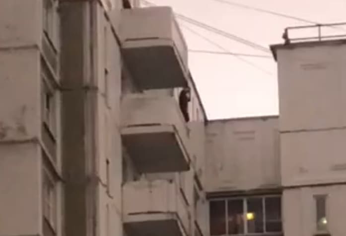 Russian Woman Takes a Nice Leap