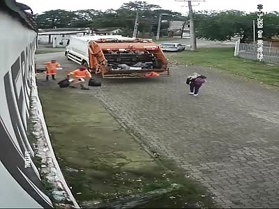 Garbage Truck Runs Over Woman