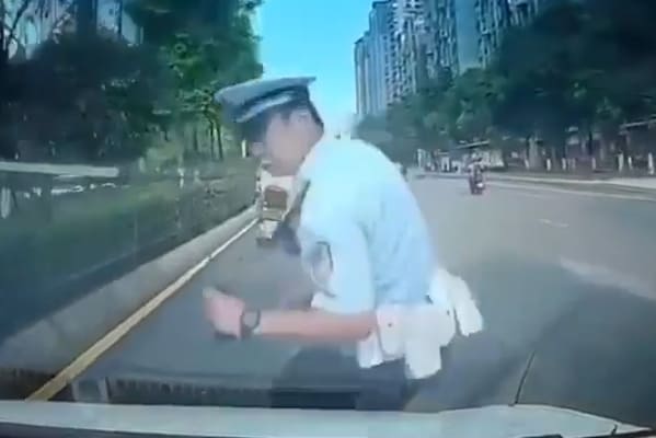 Traffic Cop Gets Wrecked