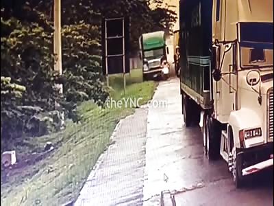 Biker Gets Wrecked by Out of Control Truck