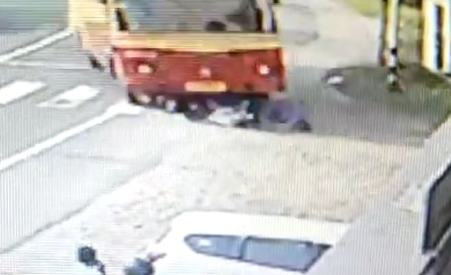Couple On a Bike Crushed by Bus