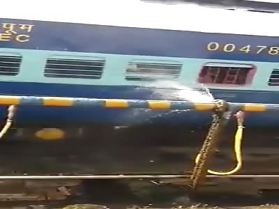 Leaking pipe drenches train passengers