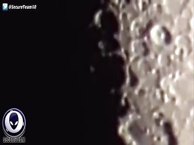Amazing! Miles Long UFO Exiting Tycho Crater On The Moon