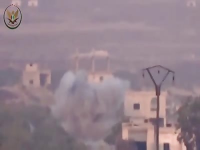 FSA rebels blowing up a large group of Assad regime with ATGM